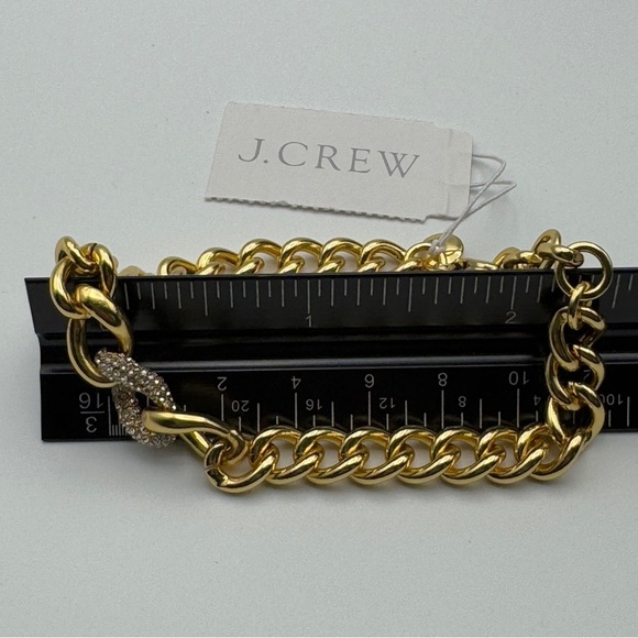 NWT J.Crew Gold Chain Bracelet w/ Pavé Link - Picture 5 of 6